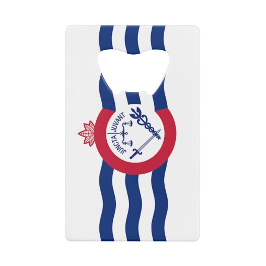 シンシナチのステンレスボトルオープナー国旗 クレジットカード栓抜き (正面)