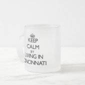 シンシナチの生存によって平静を保って下さい フロストグラスマグカップ (正面左)