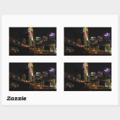 シンシナチの都市景観 長方形シール (シート)