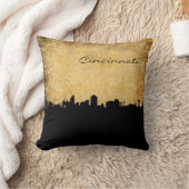 シンシナチオハイオ州のスカイラインの素朴な枕の都市 クッション (ブランケット)