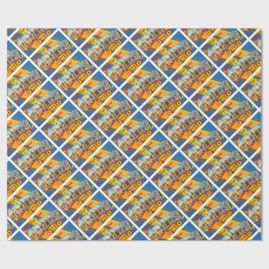 シンシナチオハイオ州オハイオ州の古いヴィンテージ旅行記念品 ラッピングペーパー (フラット)