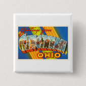 シンシナチオハイオ州オハイオ州の古いヴィンテージ旅行記念品 缶バッジ (正面)