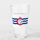 シンシナチ国旗を持つ愛国的なガラス杯 タンブラーグラス (正面)