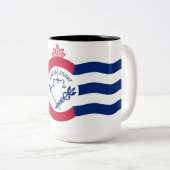 シンシナチ州旗（オハイオ） ツートーンマグカップ (正面右)