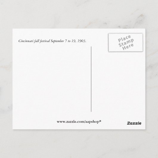 シンシナチ秋フェスティバルアールヌーボー ポストカード (裏面)