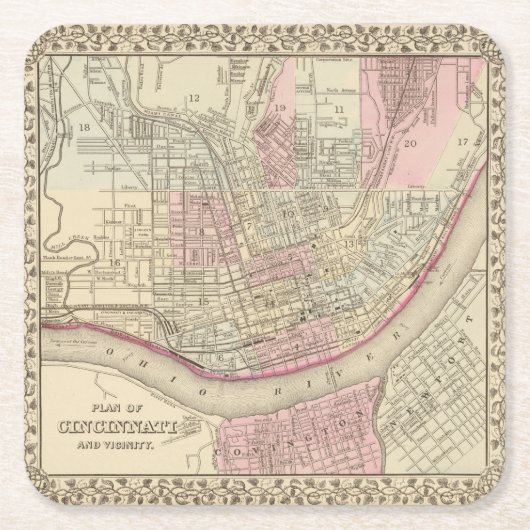 シンシナチ2 スクエアペーパーコースター (正面)