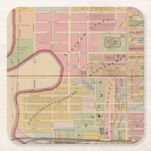 シンシナチ、オハイオ州2 スクエアペーパーコースター (正面)