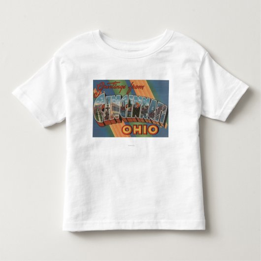 シンシナチ、オハイオ州-大きい手紙場面2 トドラーTシャツ (正面)
