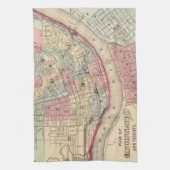 シンシナチ(1780年)のヴィンテージの地図 キッチンタオル (縦)