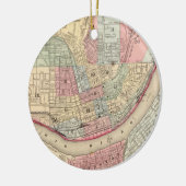 シンシナチ(1780年)のヴィンテージの地図 セラミックオーナメント (左)
