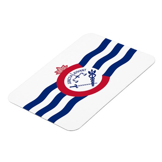 シンシナティの旗を持つフレキシブルなフォトマグネット マグネット (左側)