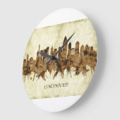 シンシナティオハイオシティスケープ ラージ壁時計 (傾斜)