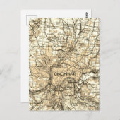 シンシナティオハイオヴィンテージの地図 ポストカード (正面/裏面)