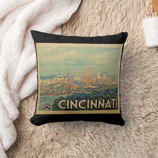 シンシナティオハイオヴィンテージ旅行 クッション (ブランケット)