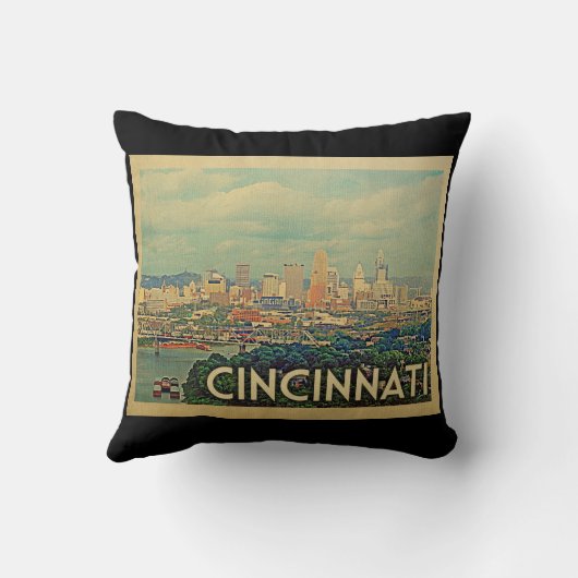 シンシナティオハイオヴィンテージ旅行 クッション (裏面)