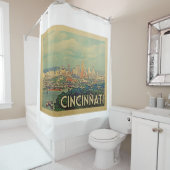 シンシナティオハイオヴィンテージ旅行 シャワーカーテン (インサイチュ)