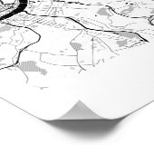 シンシナティモダンオミニマルオシンプル州の地図 ポスター (角)