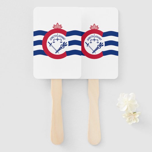 シンシナティ国旗を掲げた愛国的なハンドファンのセット ハンドファン (正面&裏面)