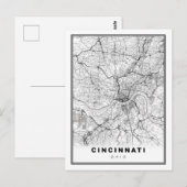 シンシナティ地図 ポストカード (正面/裏面)