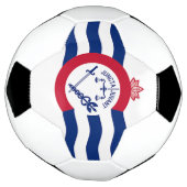 シンシナティ州旗を持つ愛国的なサッカーボール サッカーボール (回転)