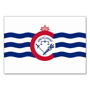 シンシナティ州旗を持つ愛国的なテーブルカード テーブルナンバー