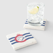 シンシナティ州旗を持つ愛国的な石コースター ストーンコースター (横)