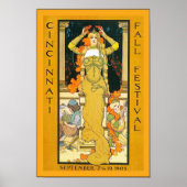 シンシナティ秋フェスティバル～ヴィンテージ旅行ポスター ポスター (正面)