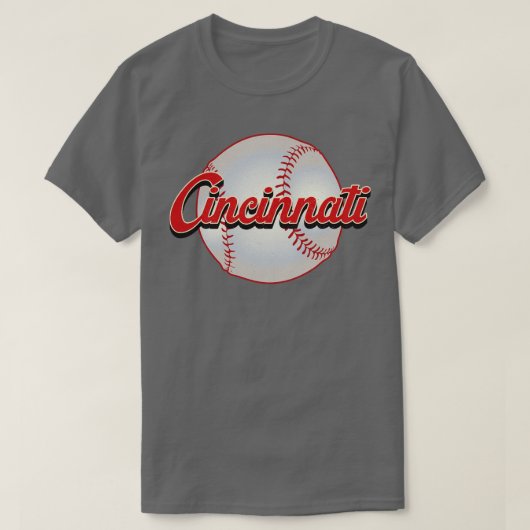 シンシナティ野球ヴィンテージ球団ギフト Tシャツ (デザイン正面)