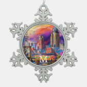 シンシナティ雪の結晶ペーターのクリスマス装飾 スノーフレークピューターオーナメント (正面)