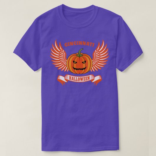 シンシナティ飛んでいるハロウィーンPumpkins Tシャツ (デザイン正面)