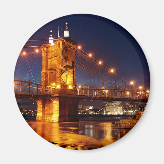 シンシナティ・オハイオのオハイオ川に架かる橋 マグネット (正面)