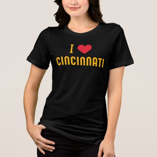 シンシナティ、オハイオ州が好き トライブレンドTシャツ (正面)