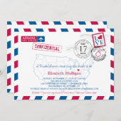 シンシナティ オハイオ州 エアメール | ブライダルシャワー 招待状 (正面/裏面)