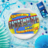 シンシナティ・オハイオOHヴィンテージ大文字葉書 ペーパープレート (パーティー)