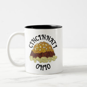 シンシナティ・チリ・オハイオOHスパゲッティ・チリ食品 ツートーンマグカップ