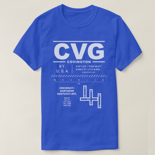 シンシナティ・ノアケンタッキー国際的空港CVG Tシャツ (デザイン正面)