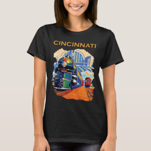 シンシナティ・ユニオン・ターミナル ブルートラベルTシャツ Tシャツ