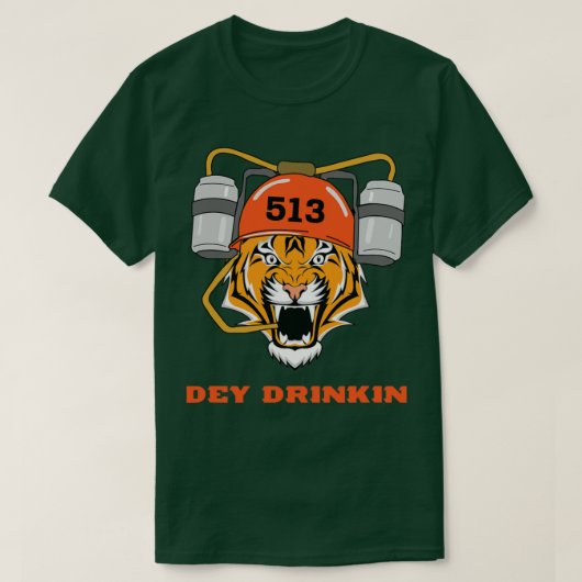 シンシナティdey drinkinベンガルトラ tシャツ (デザイン正面)
