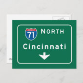 シンシナティOH道路標識 ポストカード (正面/裏面)