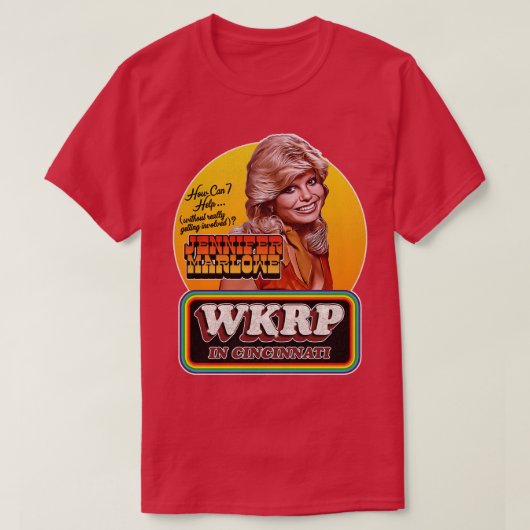 シンシナントのWKRPでJennifer Marlowe受付係 Tシャツ (デザイン正面)