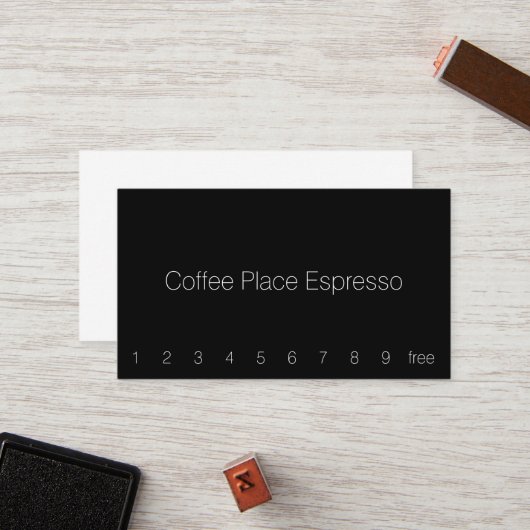シンシンプルダークロイヤリティコーヒーパンチカード ロイヤリティカード (正面/裏面インサイチュ)
