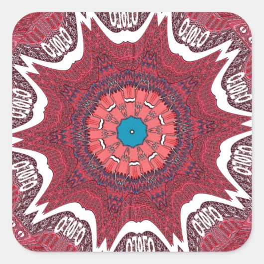 シンジエスニック部族パターンアートプリント スクエアシール (正面)