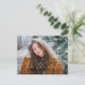 シンスクリプトの卒業は日付を保存 ポストカード (スタンド正面)