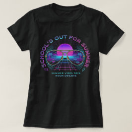 シンセウェーブの夏の学校終わりのTシャツ Tシャツ