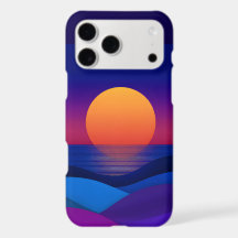 シンセウェーブサンセット抽象波iPhoneケース