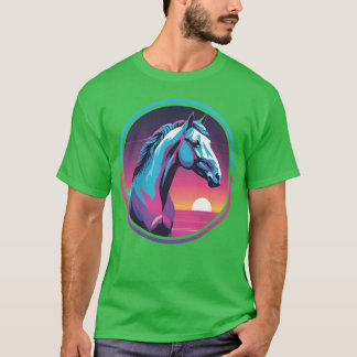 シンセウェーブホース Tシャツ