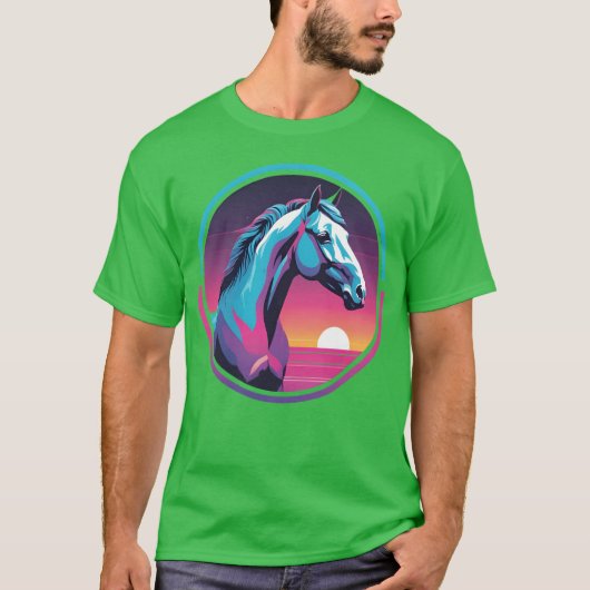 シンセウェーブホース Tシャツ (正面)