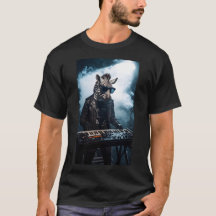 シンセウェーブ・シマウマ・キーボーディストTシャツ