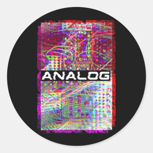 シンセサイザグリッチモジュラーアナログシンセ ラウンドシール (正面)