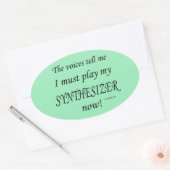 シンセサイザーの声がオーバル遊ステッカーになりたい 楕円形シール (封筒)